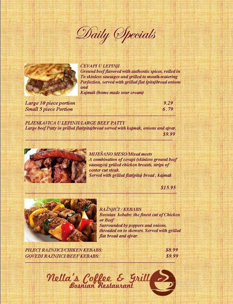 Nella's Coffee and Grill - Fort Wayne, IN menu_pic