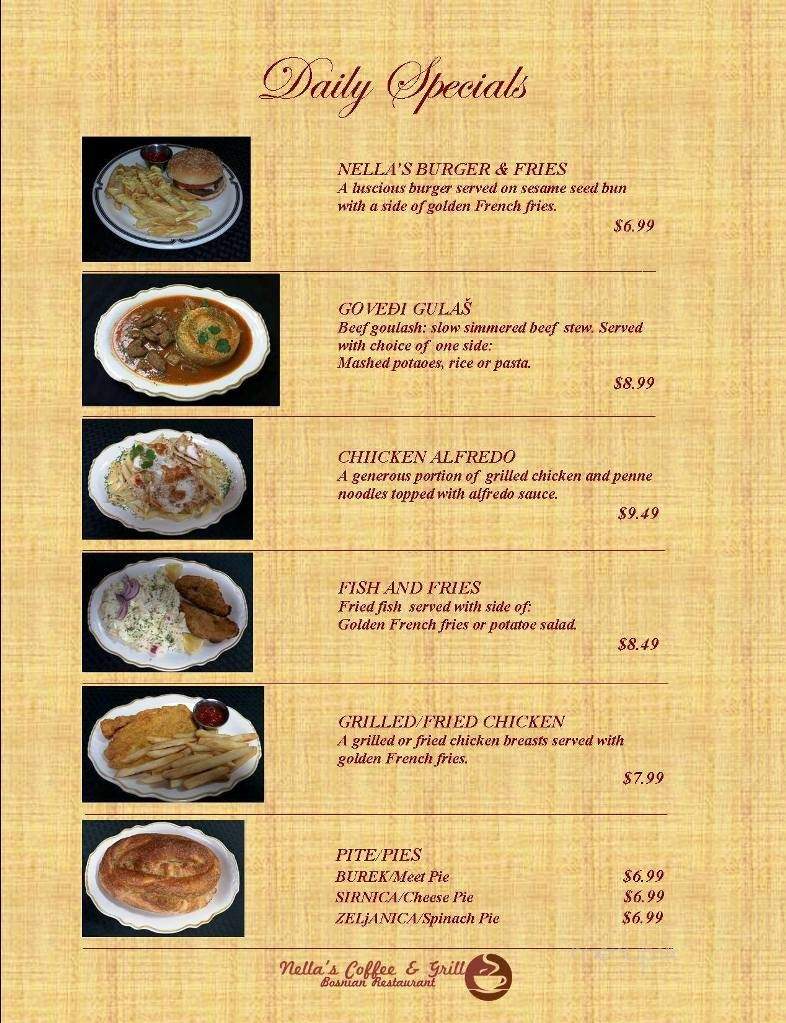 Nella's Coffee and Grill - Fort Wayne, IN menu_pic