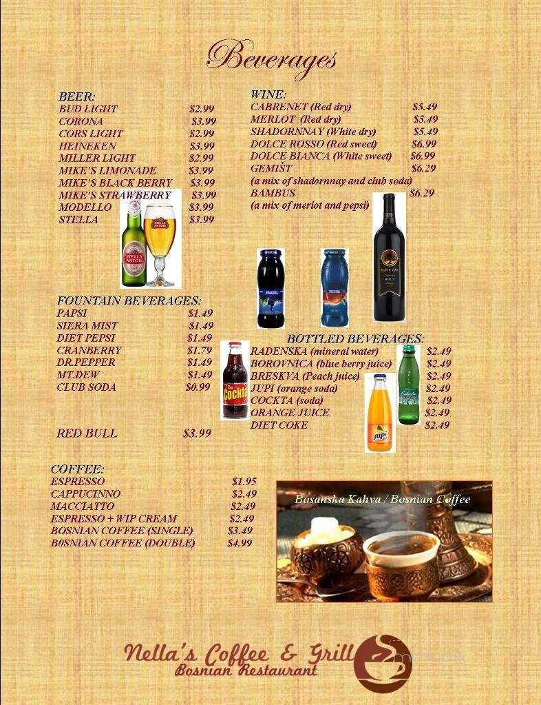 Nella's Coffee and Grill - Fort Wayne, IN menu_pic