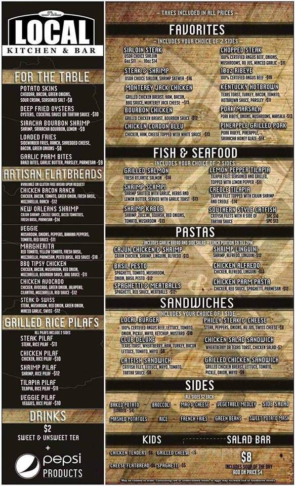 The Local Kitchen & Bar - Owensboro, KY menu_pic