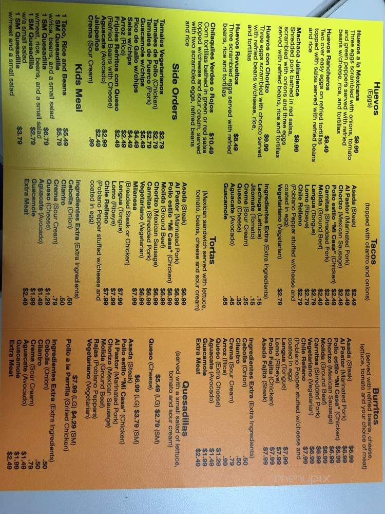 Mi Casa - Bloomingdale, IL menu_pic