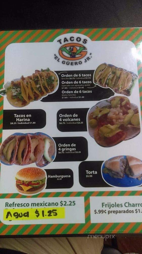 Tacos 'El Guero Jr' - McAllen, TX menu_pic