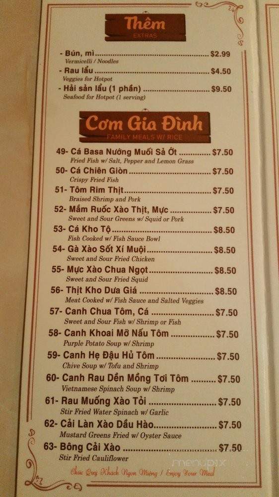 Five Flavors Restaurant - Garden Grove, CA menu_pic