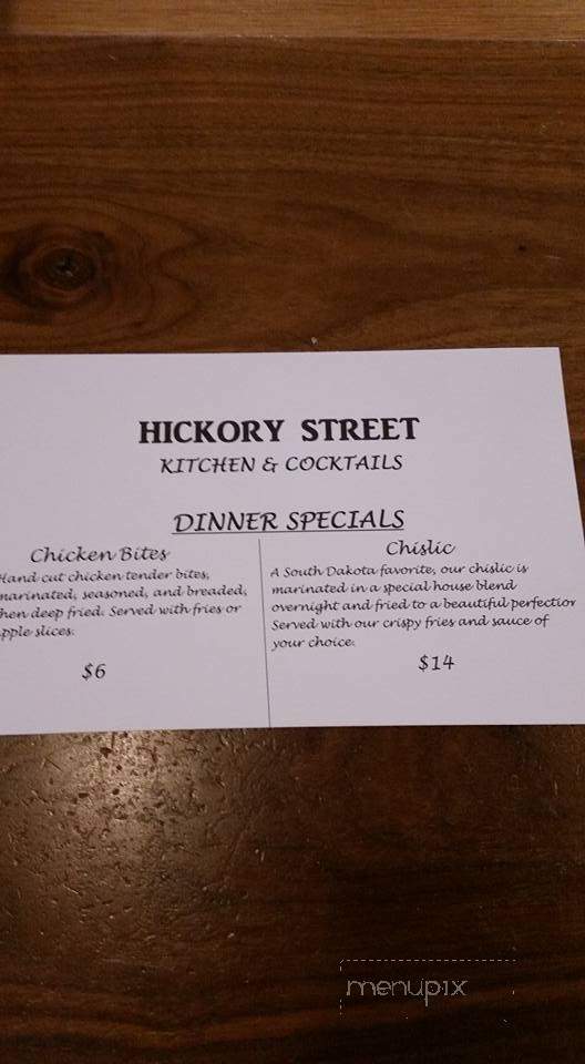 Hickory St Kitchen and Cocktails - Sisseton, SD menu_pic