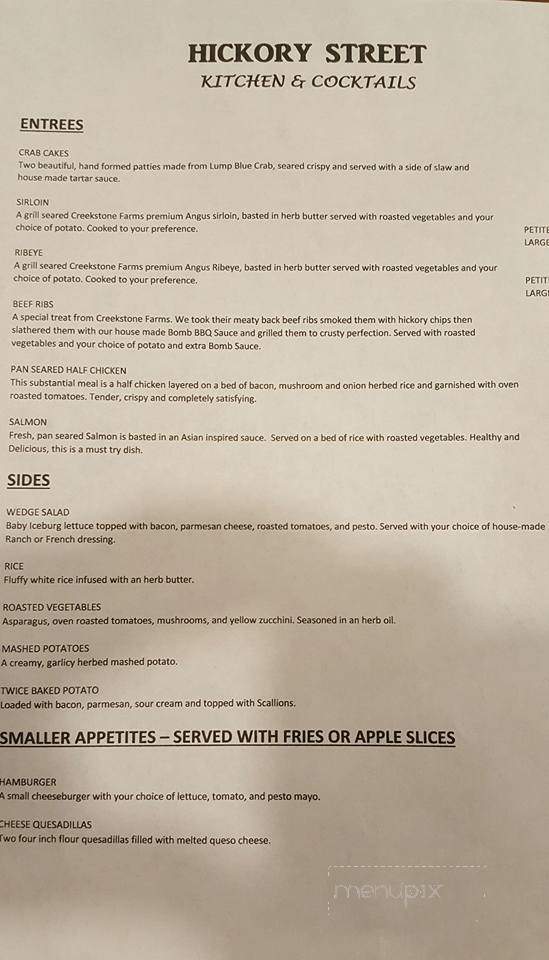 Hickory St Kitchen and Cocktails - Sisseton, SD menu_pic
