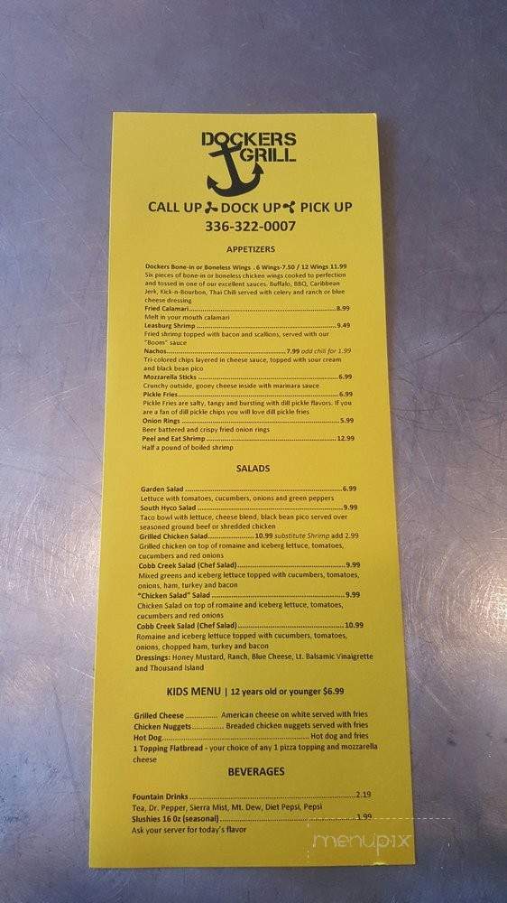 Dockers Grill - Semora, NC menu_pic
