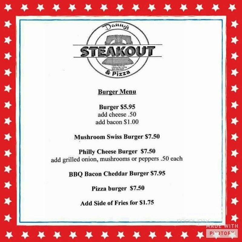 Danny's Steakout & Pizza - Liberty, NY menu_pic
