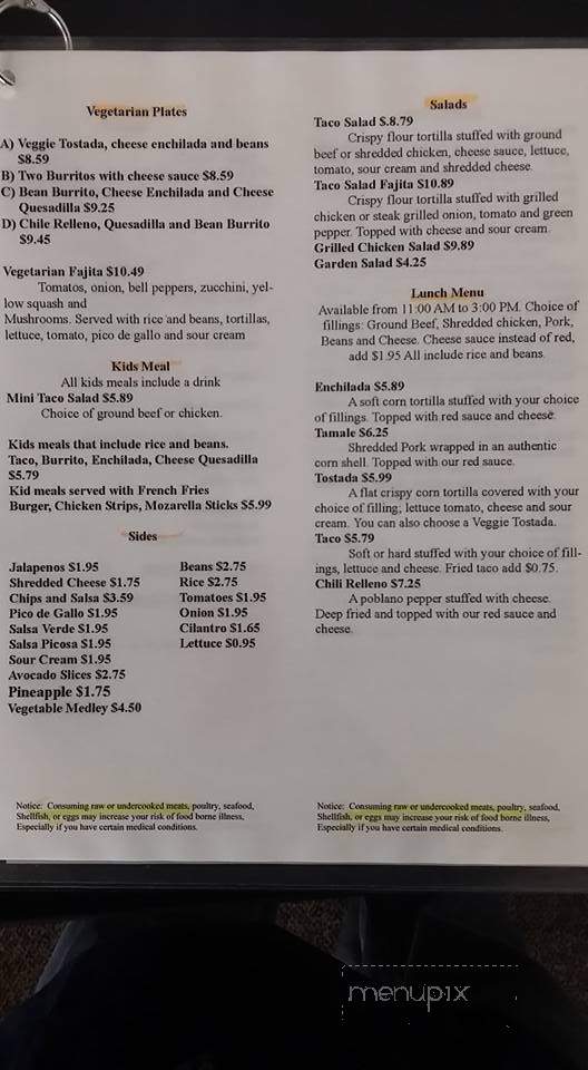Primos Mexican Restaurant - Parkville, MO menu_pic