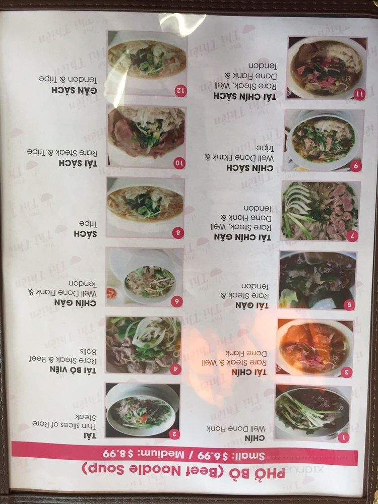 Pio Thi Thien - Garden Grove, CA menu_pic