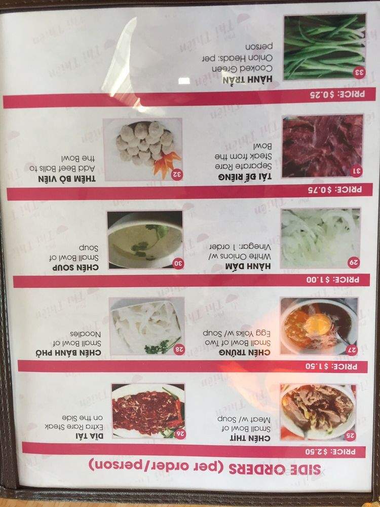 Pio Thi Thien - Garden Grove, CA menu_pic
