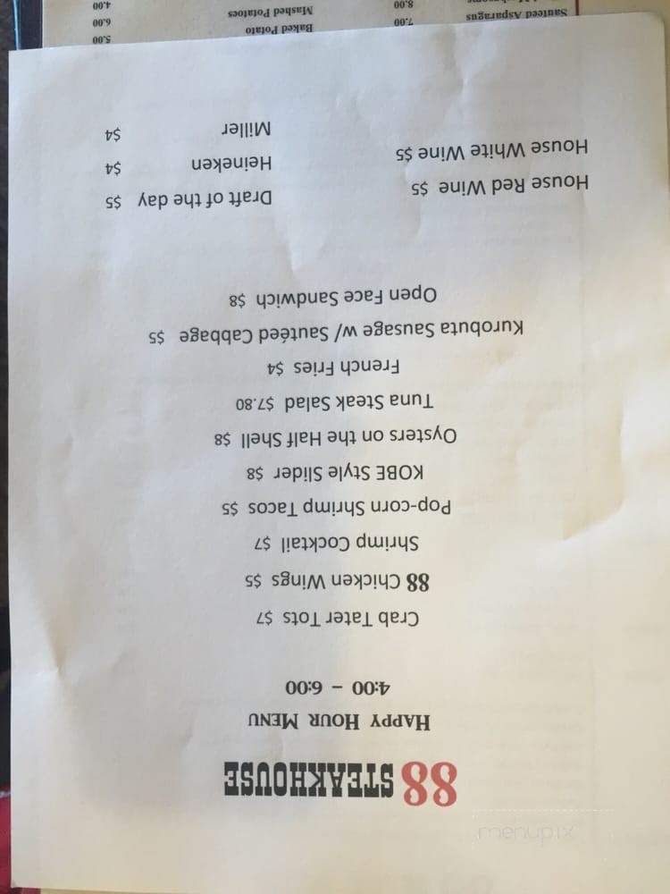 88 Steak House - Los Angeles, CA menu_pic