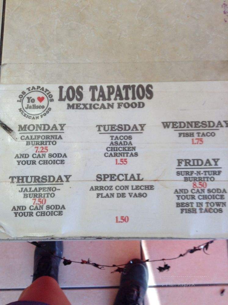 Los Tapatios - San Diego, CA menu_pic