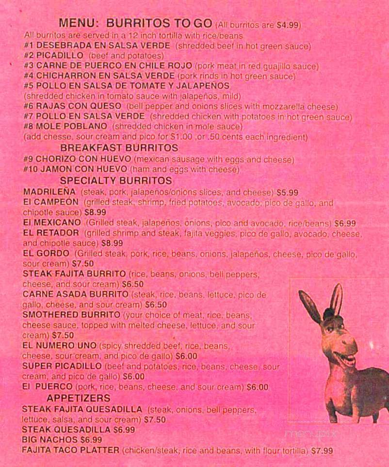 Champion Burritos To Go - North Kansas City, MO menu_pic