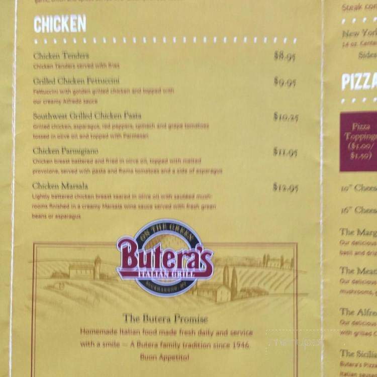 Butera's Italian Grill - Buckhannon, WV menu_pic