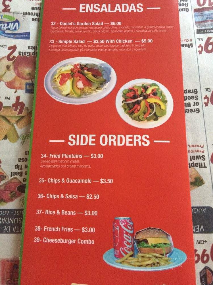 Daniel's Food Truck - Los Angeles, CA menu_pic