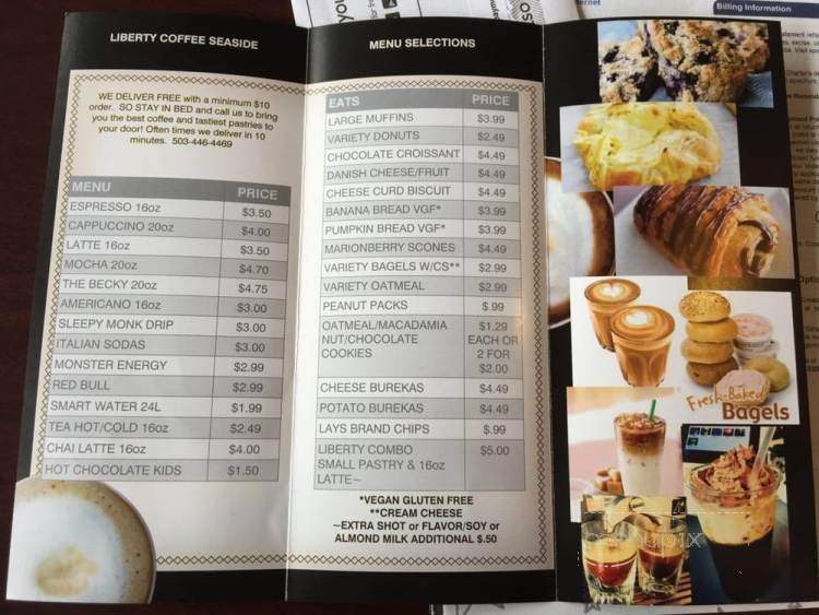 Liberty Coffee Seaside - Seaside, OR menu_pic