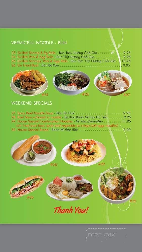 What the Pho - Wilson, NC menu_pic