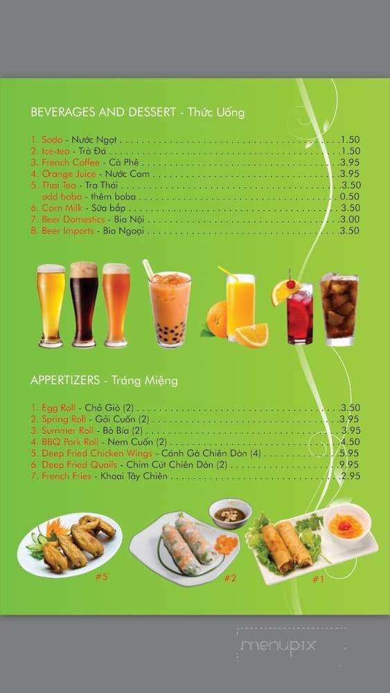 What the Pho - Wilson, NC menu_pic