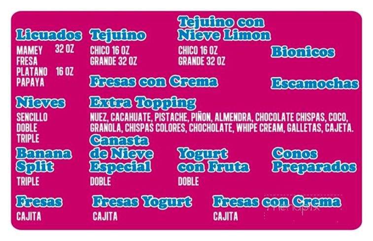 La Michoacana - Pasco, WA menu_pic