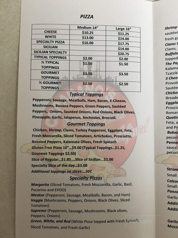 Ceparano's New York Style Pizza - Hudson, FL menu_pic