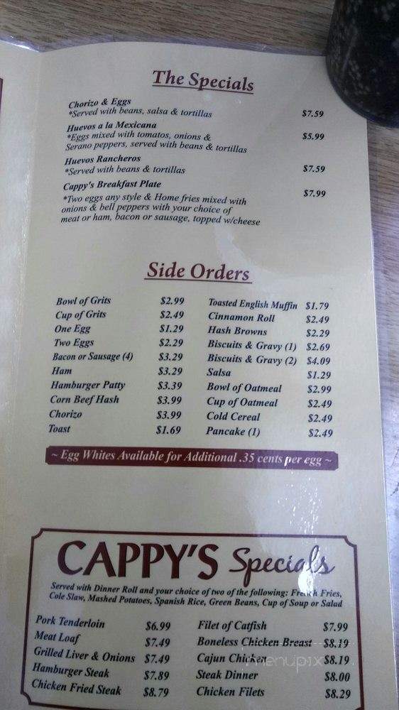 Cappy's Breakfast Cafe - Tucson, AZ menu_pic