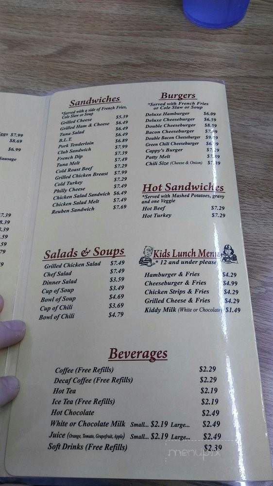 Cappy's Breakfast Cafe - Tucson, AZ menu_pic