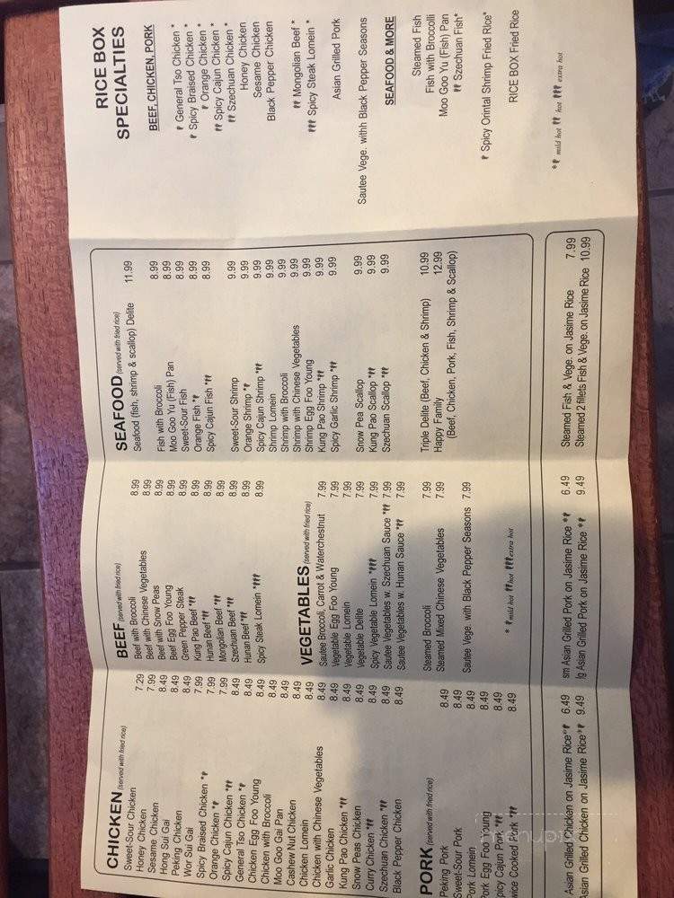 Rice Box - Louisville, KY menu_pic