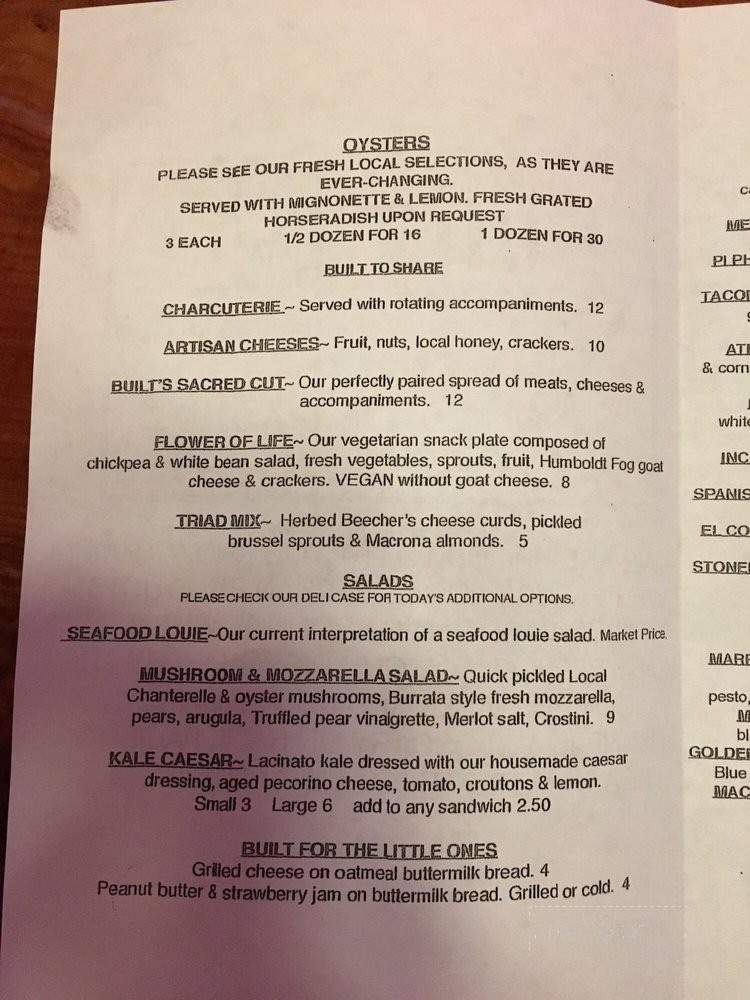 3uilt - Tacoma, WA menu_pic