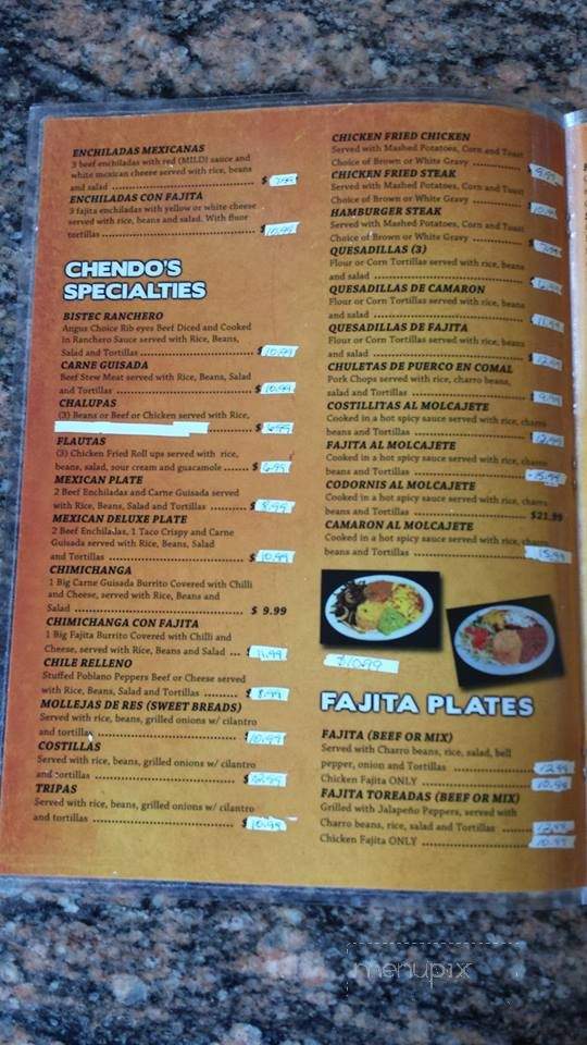 Chendo's - Edinburg, TX menu_pic
