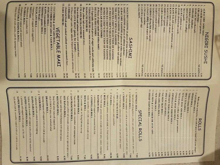 Old Town Sushi - Redwood City, CA menu_pic