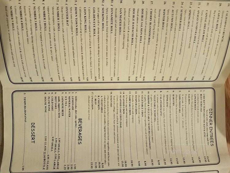 Old Town Sushi - Redwood City, CA menu_pic