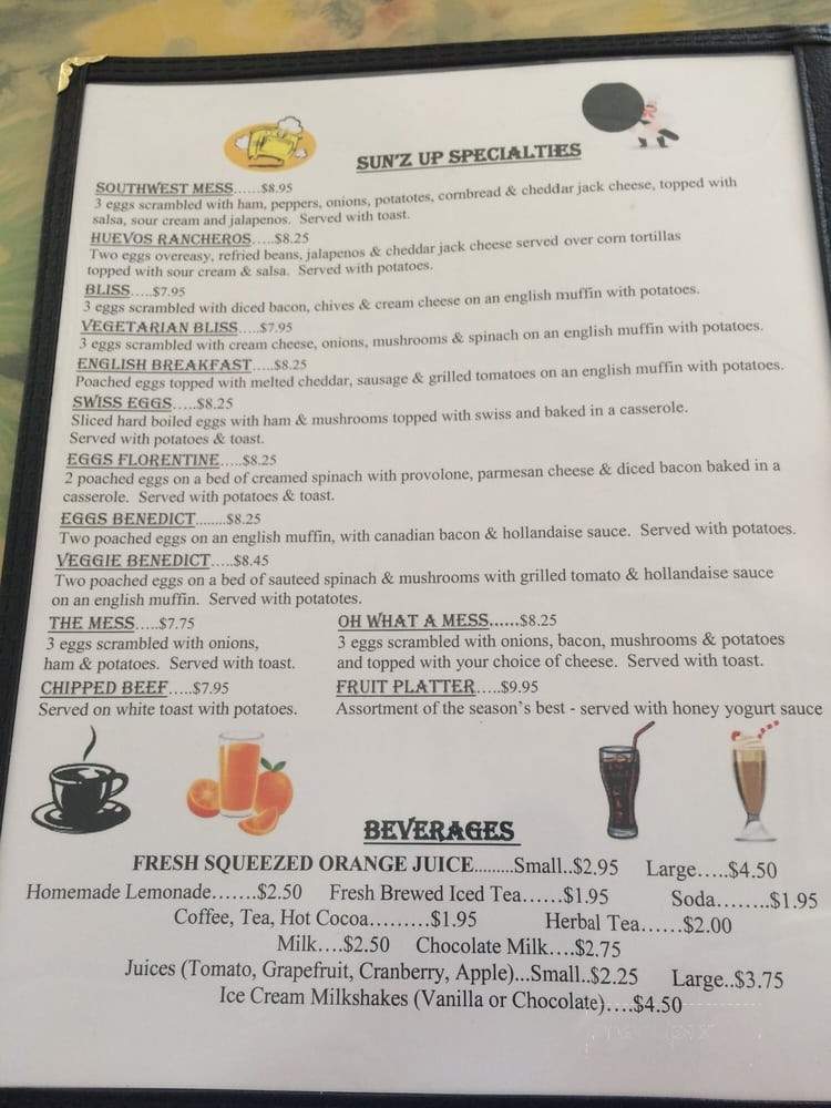 Sun'z Up Cafe - Wildwood Crest, NJ menu_pic