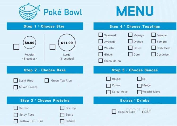 Poke Bowl - Modesto, CA menu_pic