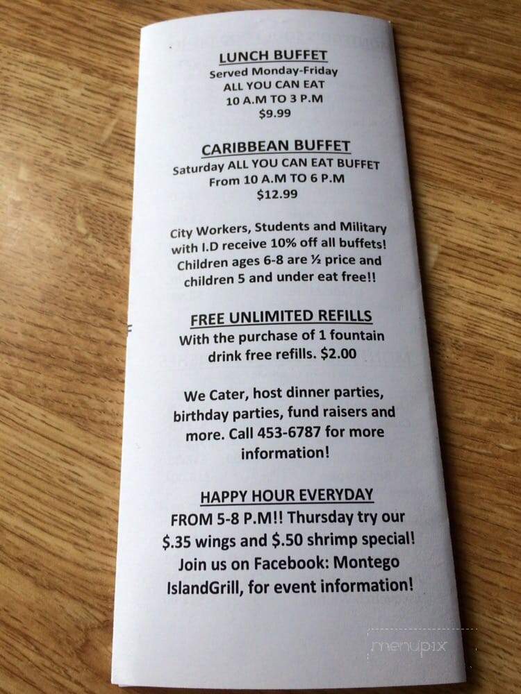 Montego Island Grill - Virginia Beach, VA menu_pic