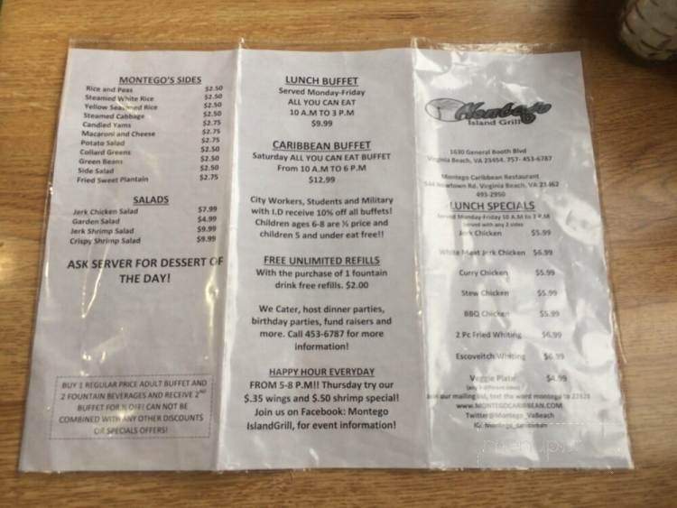 Montego Island Grill - Virginia Beach, VA menu_pic