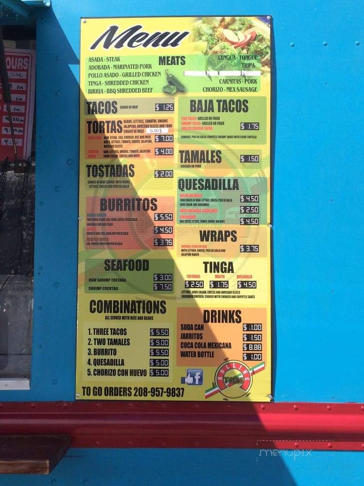 Rolling Tacos - Boise, ID menu_pic