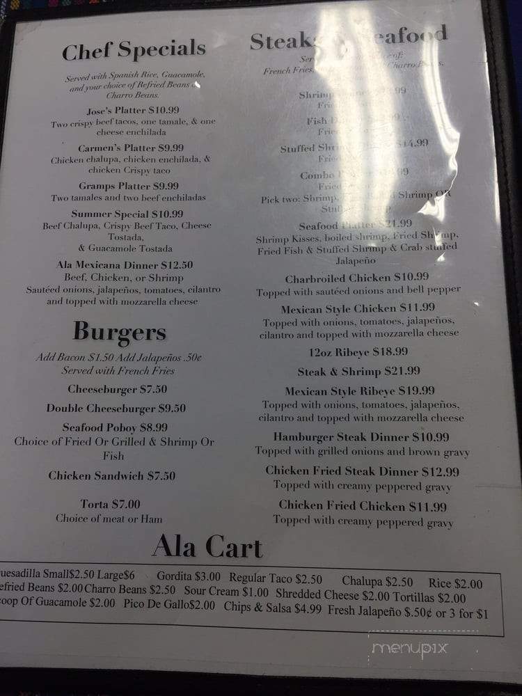 Jose's Cantina - Bolivar Peninsula, TX menu_pic