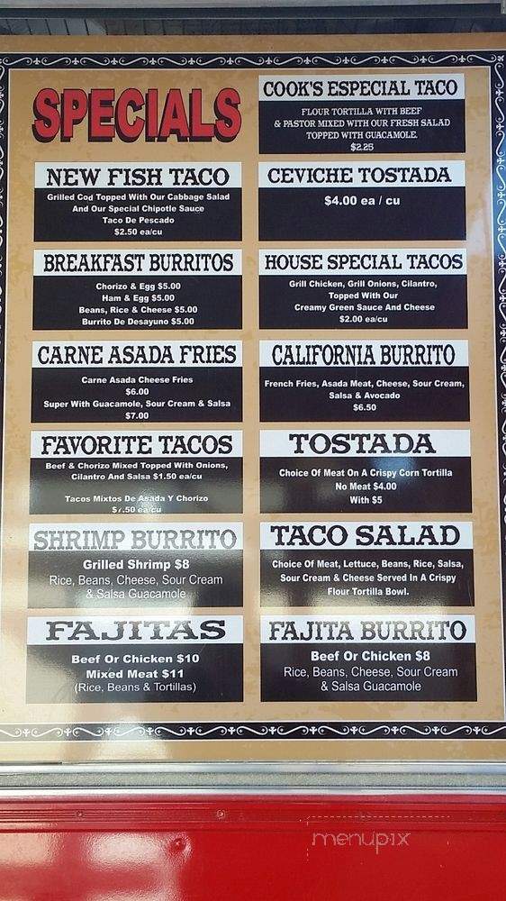 Tacos Mi Jalisco - Oakdale, CA menu_pic