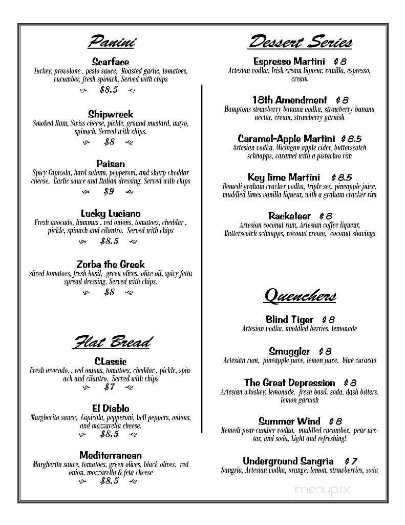 The Hemingway Lounge - Grand Rapids, MI menu_pic