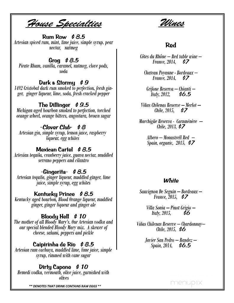 The Hemingway Lounge - Grand Rapids, MI menu_pic