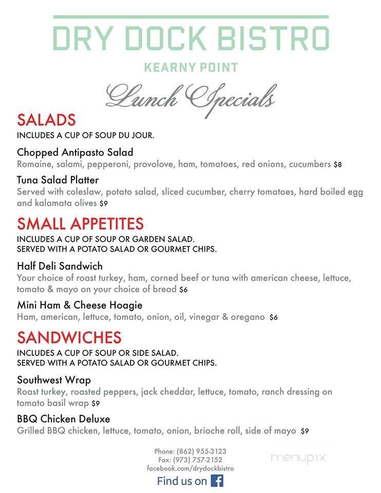 Dry Dock Bistro - Kearny, NJ menu_pic