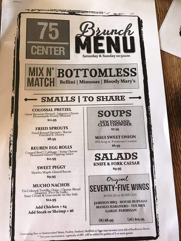 75 Center - Southington, CT menu_pic