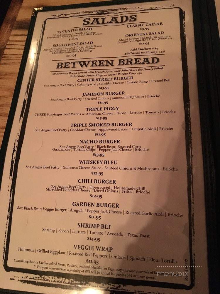 75 Center - Southington, CT menu_pic