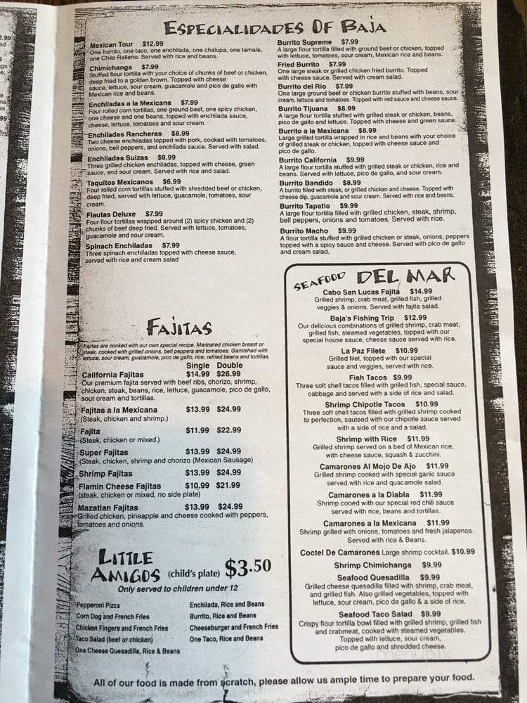 Baja California Grill - Snead, AL menu_pic