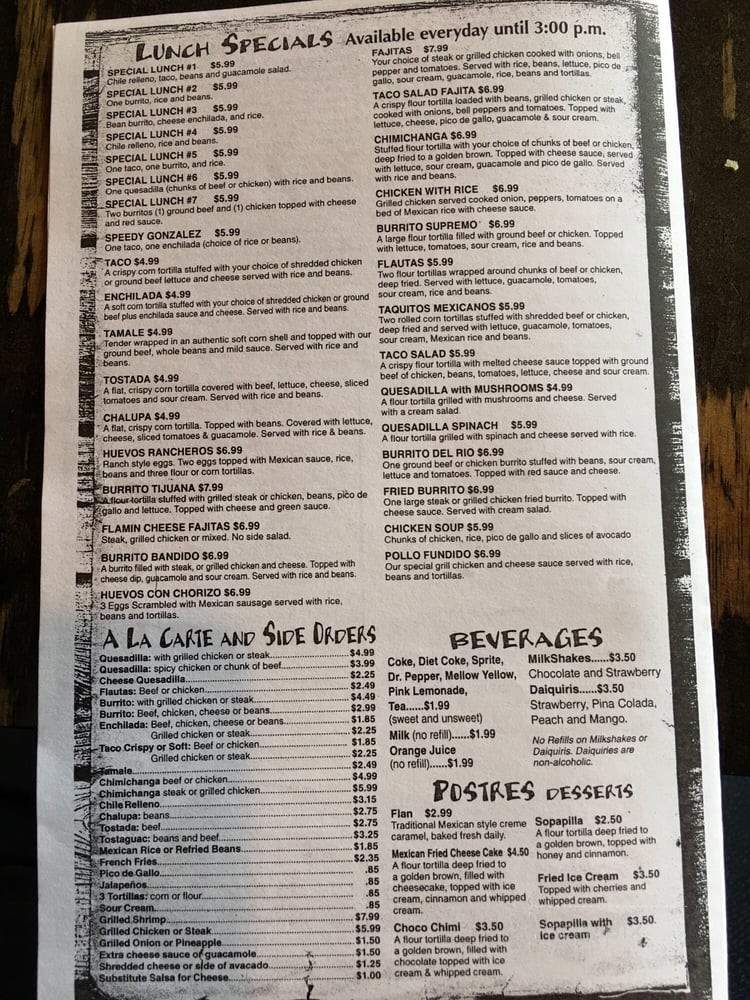 Baja California Grill - Snead, AL menu_pic