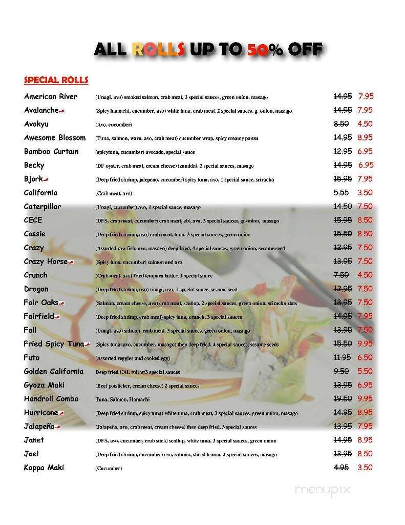 Papa Sushi - Fairfield, CA menu_pic