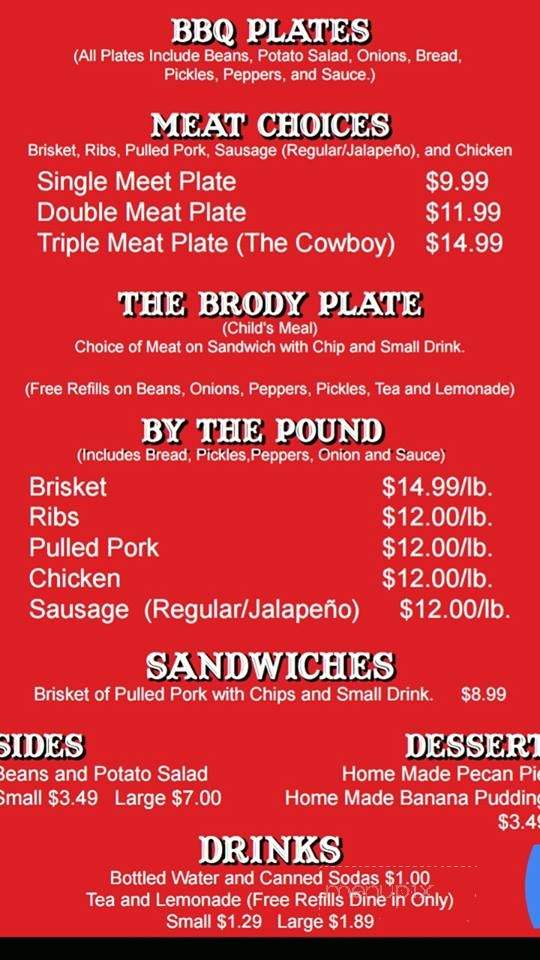 Chubb's Pit BBQ - Marble Falls, TX menu_pic