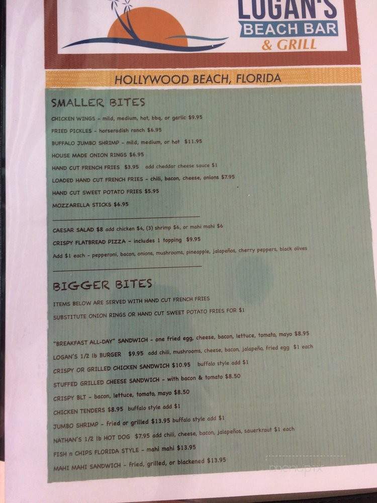 Logan's Beach Bar - Hollywood, FL menu_pic