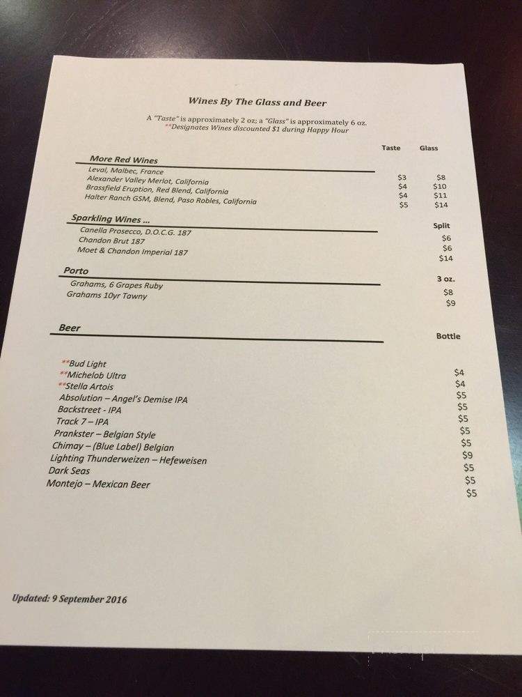 Wine Emporium - La Quinta, CA menu_pic