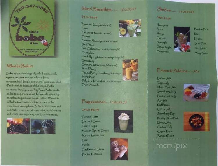 Island Boba & Tea - Indio, CA menu_pic